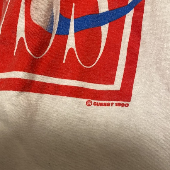 GUESS Vintage three-quarter sleeved logo t-shirt. Oversized fit. From 1990! - Picture 11 of 11